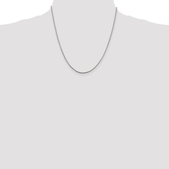 1.5mm Sterling Silver Solid Round Box Chain Necklace, 20 Inch - Picture 2 of 8